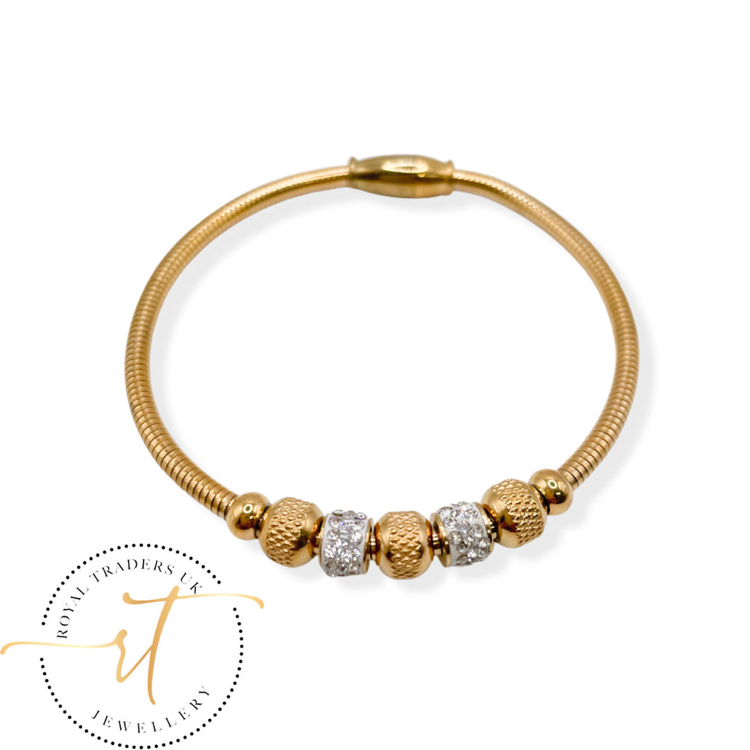 Bee- Gold plated bracelet with magnetic lock