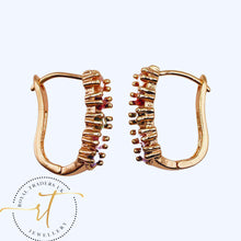 Load image into Gallery viewer, True- multi coloured gold plated small hoops
