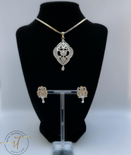 Load image into Gallery viewer, Sydney American Diamond Necklace &amp; Earrings

