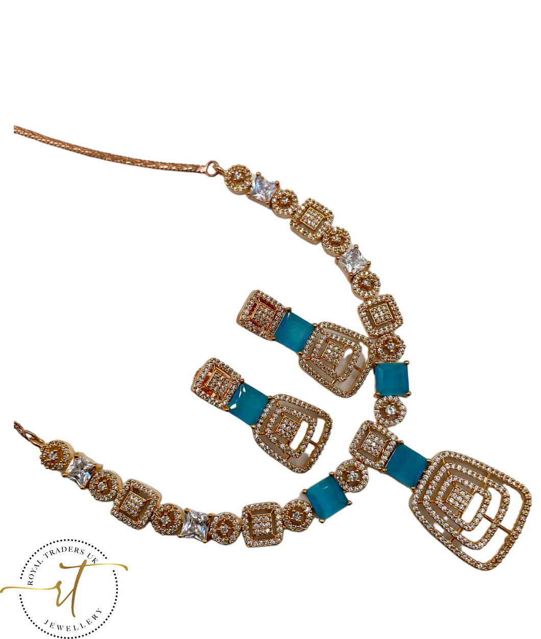 Elizabeth- American Diamond Necklace and Earrings