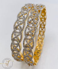 Load image into Gallery viewer, Esme - Stunning American Diamond Bangle  - Openable with a Lock in Gold and Silver
