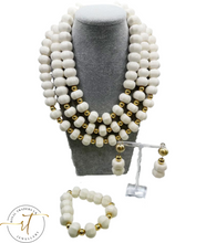 Load image into Gallery viewer, Amara - African Coral Bead Jewellery Set with Gold Plated Findings
