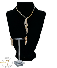 Load image into Gallery viewer, Jessica - Beautiful Gold and Silver American Diamond Earrings and Necklace Set
