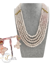 Load image into Gallery viewer, Mariella - Three String Rose Quartz Set Full of Love Vibes with Gold Plated Italian Findings
