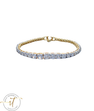 Load image into Gallery viewer, Sophie - American Diamond Tennis Bracelet Gold and Silver Plated
