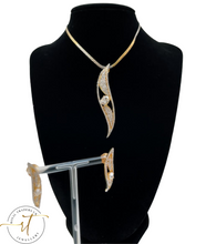 Load image into Gallery viewer, Victoria - Gold and Silver Beautiful American Diamond Earrings and Necklace Set
