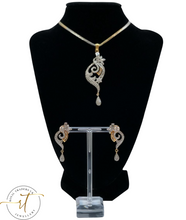 Load image into Gallery viewer, Summer - Gold and Silver Beautiful American Diamond Earrings and Necklace Set
