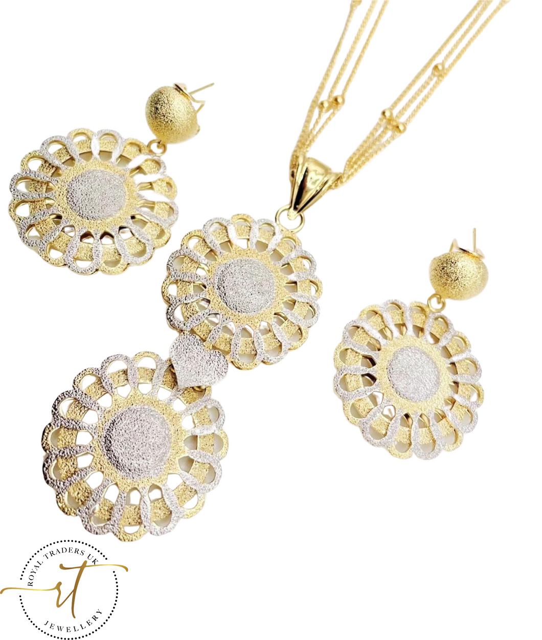 Carmella - Italian Gold Plated Earrings and Pendant