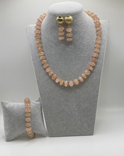 Load image into Gallery viewer, Sienna - Rose Quartz Semi-Precious Set Full of Love Vibes with Gold Plated Italian Findings
