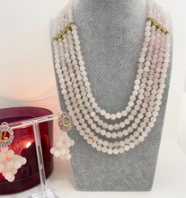 Load image into Gallery viewer, Mariella - Three String Rose Quartz Set Full of Love Vibes with Gold Plated Italian Findings
