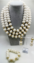 Load image into Gallery viewer, Amara - African Coral Bead Jewellery Set with Gold Plated Findings
