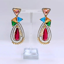 Load image into Gallery viewer, Erin - American Diamond Pendant Earrings
